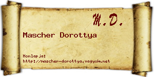 Mascher Dorottya névjegykártya